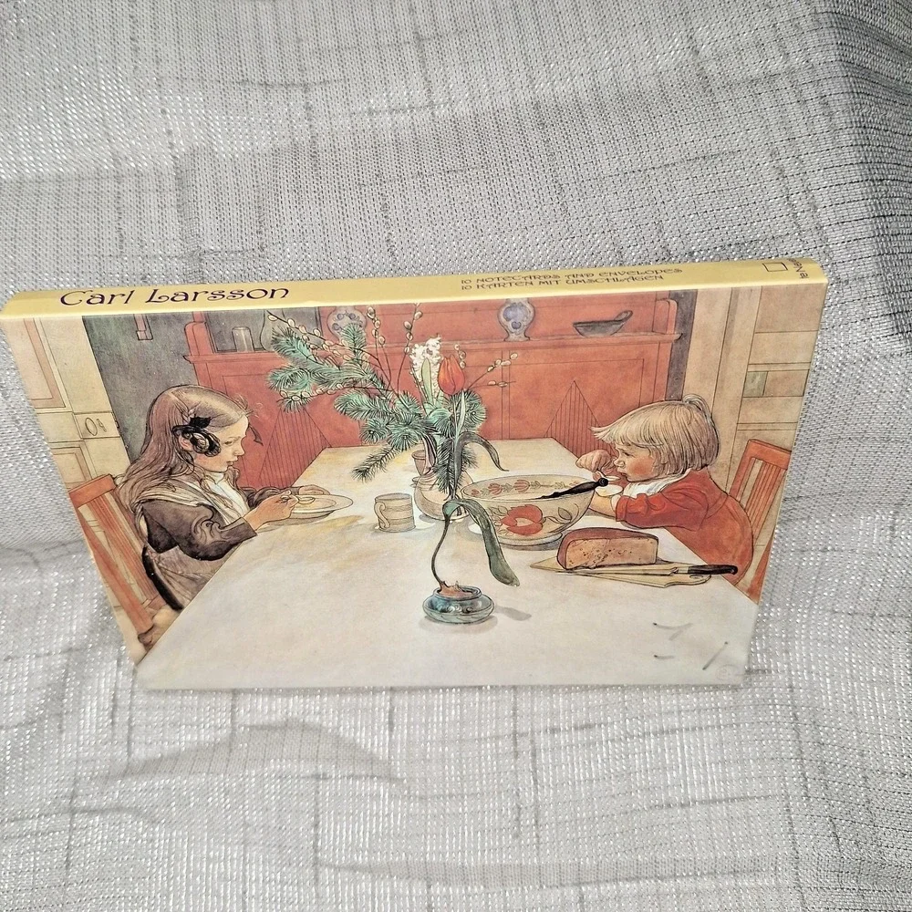 Carl Larrson Artwork 10‎ Notecards The Evening Meal, Kersti and the Cat  teNeues